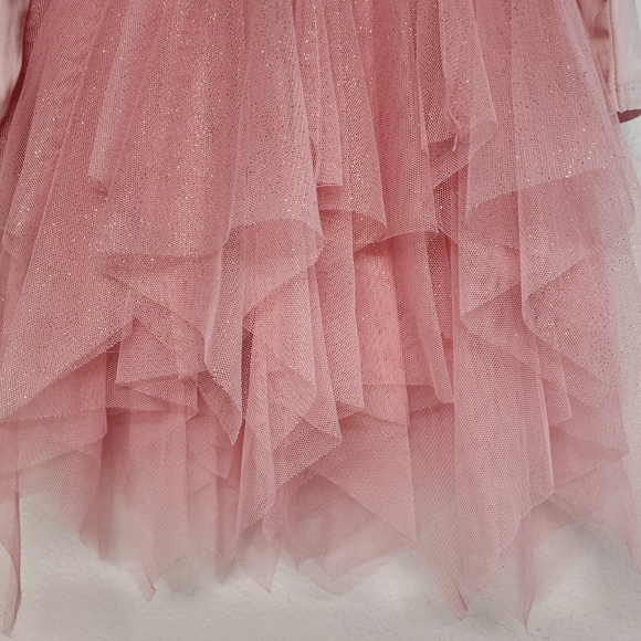 Pink Princess Long Sleeve Dress Tulle Skirt Cinderella Belle Ariel - Picture 6 of 9